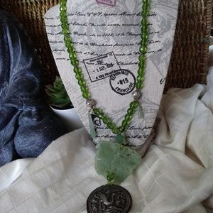 Jade medallion necklace